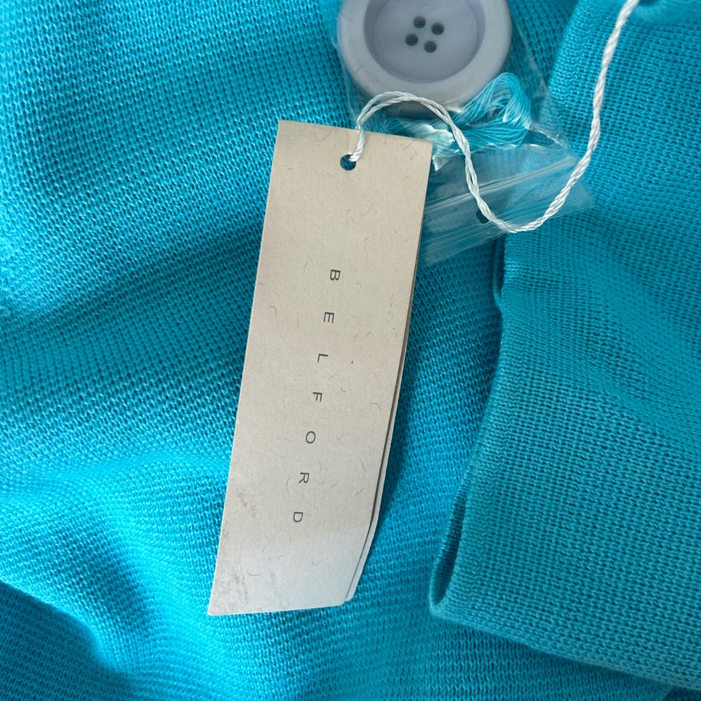 NWT 250.00 Belford 100% Pima Cotton turquoise jacket size large - Picture 6 of 7